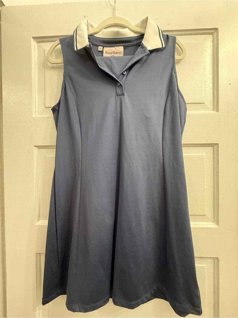 Tommy Bahama Golf Sleeveless Polo Dress in Navy Blue with White Collar